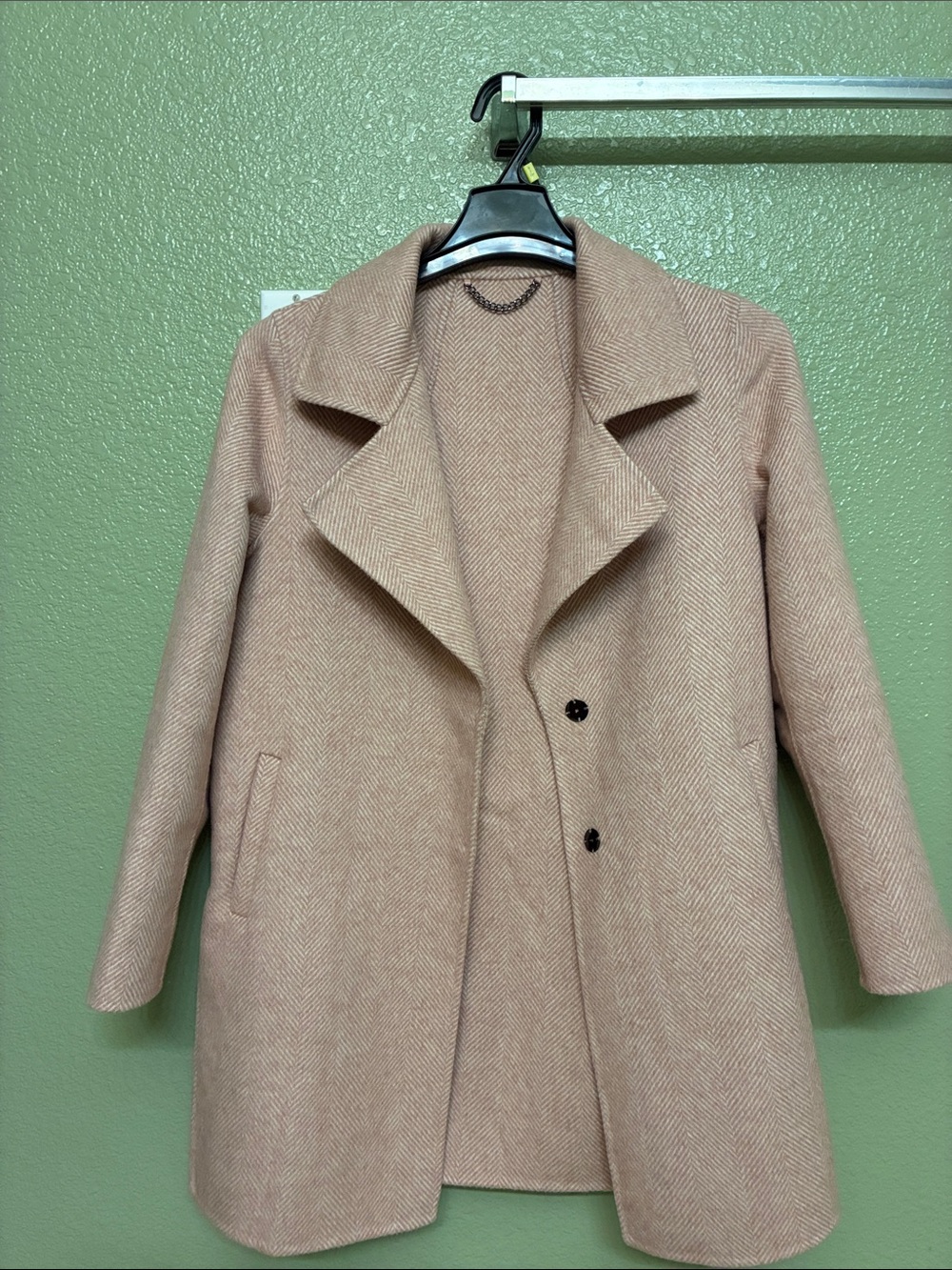 Belle& Bloom Women's Blush Herringbone Pea Coat60%wool design in Australia